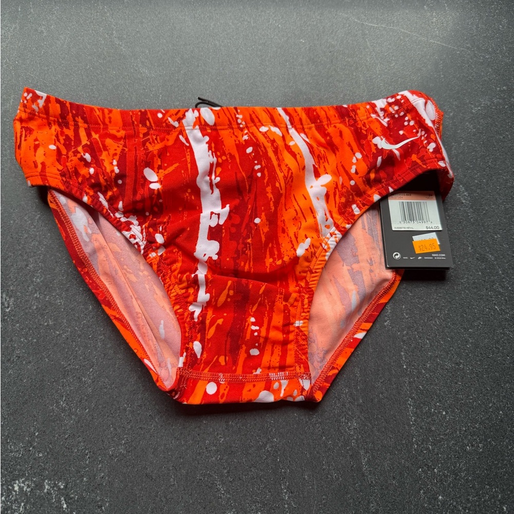 Nike Red and White Speedo